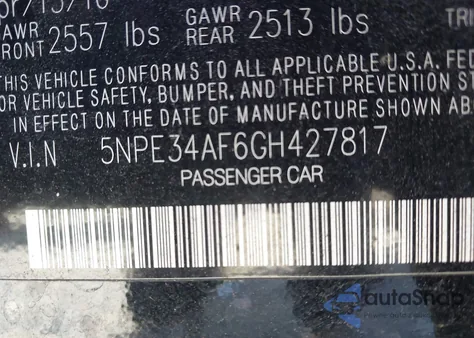 2016 Hyundai Sonata Sport from USA, damaged, VIN 5NPE34AF6GH427817